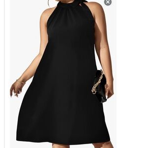 Contemporary Black Halter Dress
